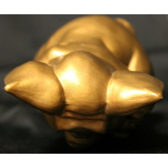 VTG Ceramic Elephant Holding Mouse Gold Colored Yoga Posing Figurine Statue 6" - Picture 8 of 10